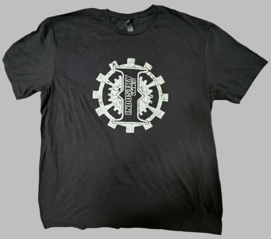 T-Shirt - Black with Silver Industry Inks Logo