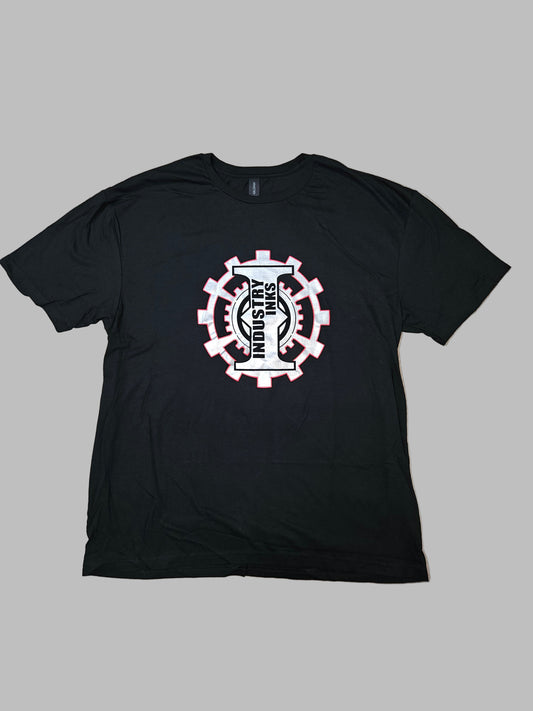 T-Shirt - Black with Silver & Red Industry Inks Logo