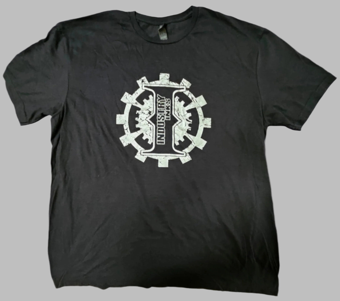 T-Shirt - Black with Silver Industry Inks Logo